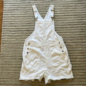 Madewell White Overall Shorts